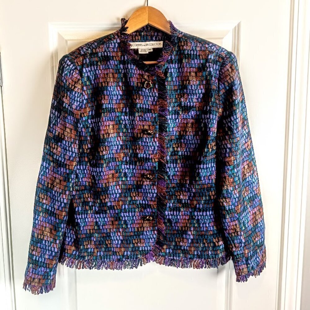 Vintage Anne Crimmins for Umi Collections Jewel Tone Silk Suit - Picture 3 of 9